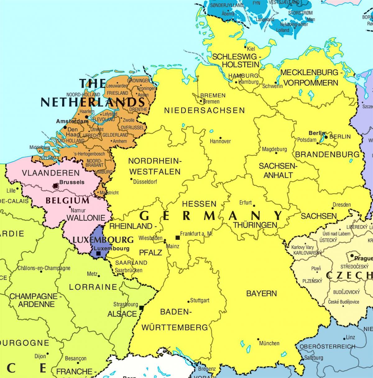 Vokietiją, žemėlapis, vaizdai - Vokietija savivaldybės žemėlapis